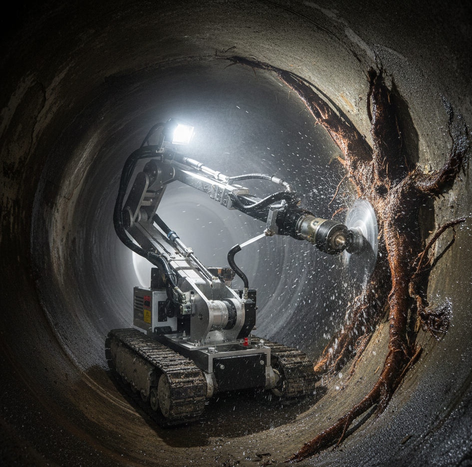 상하수도 나무뿌리, 구조물제거 로봇