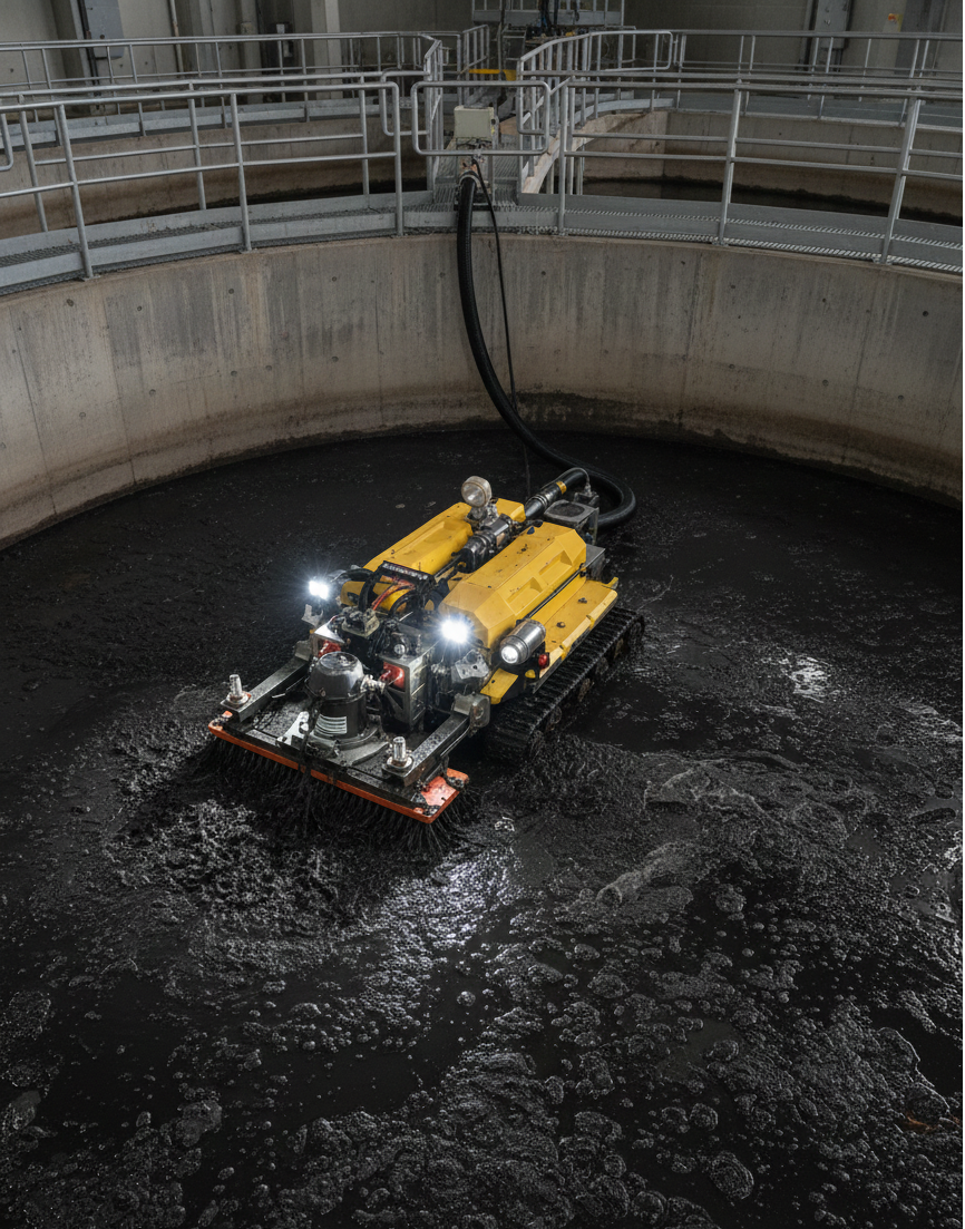 오폐수 시설 슬러지 청소 로봇